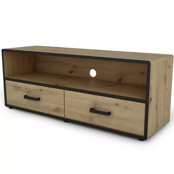 Szekrény RTV capannoli 120 2s tölgy artisan/fekete