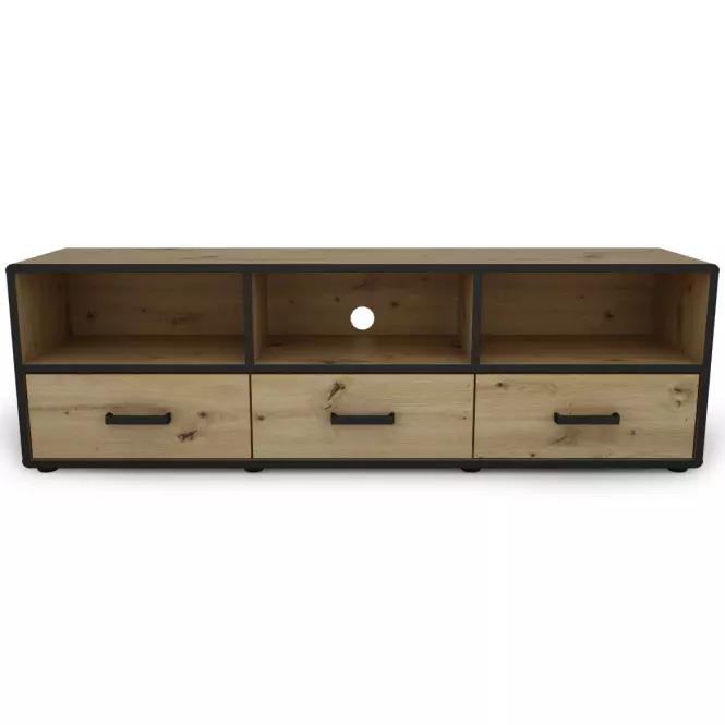 Szekrény RTV capannoli 150 3s tölgy artisan/fekete,3