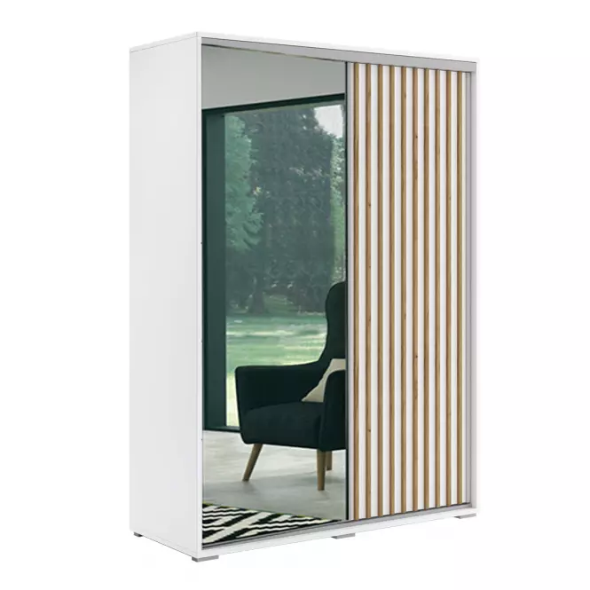 Szekrény Kair fehér/lamel arany craft 150x215x62