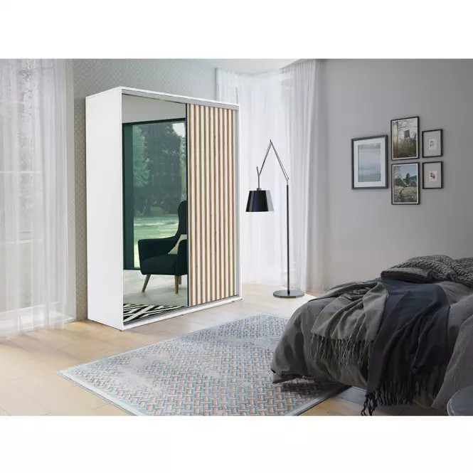 Szekrény Kair fehér/lamel arany craft 150x215x62,4