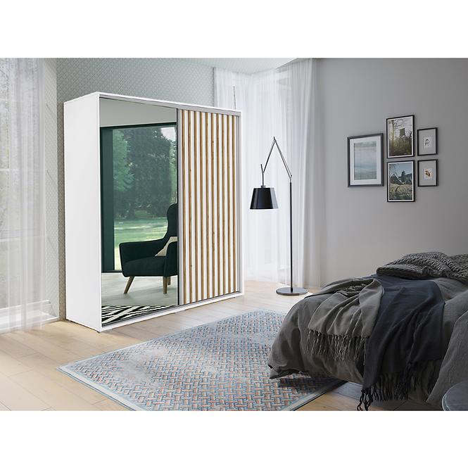 Szekrény Kair fehér/lamel arany craft 200x215x62,4