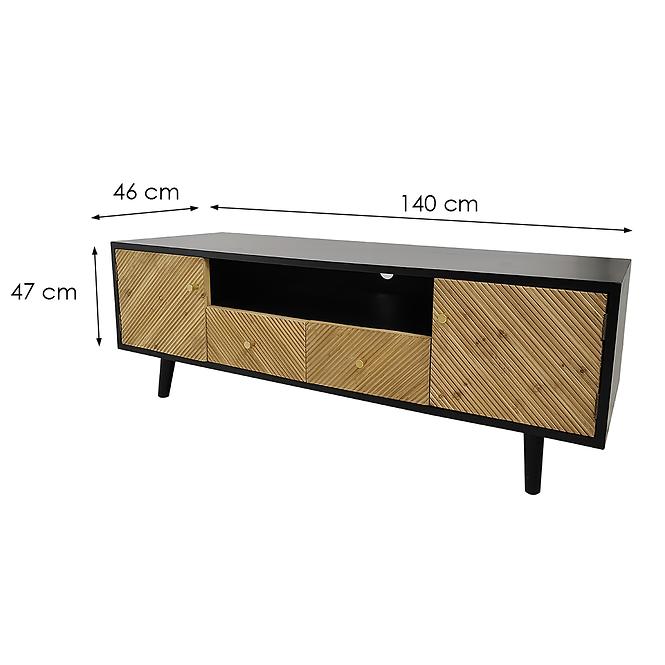 Szekrény RTV Vermont 140x46x47 black/wood