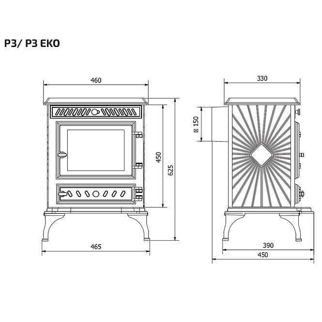 Kandallókályha P3 6kw