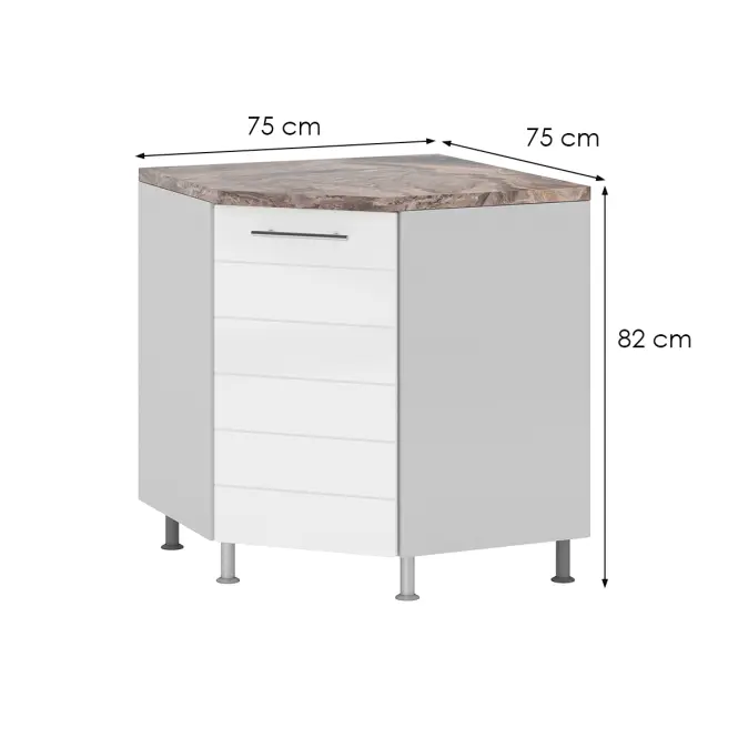 Sarok konyhaszekrény Daria DN 85x85 1D