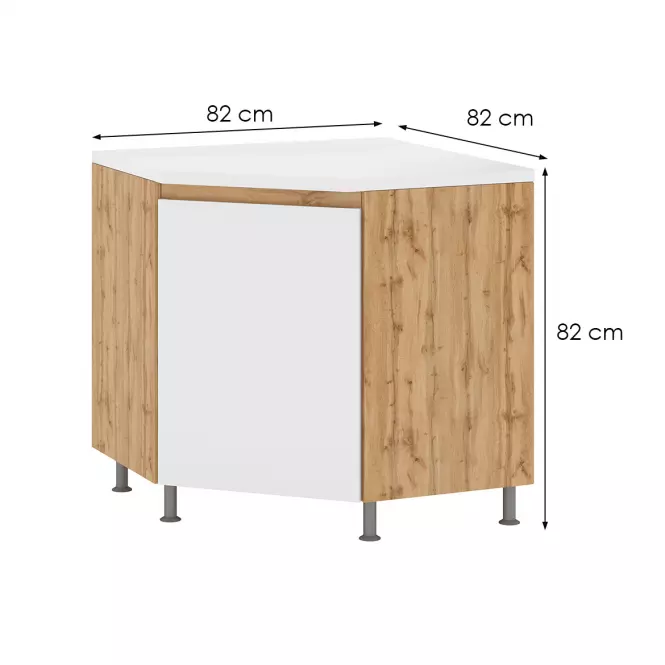 Sarok konyhaszekrény Magnolia DN 90x90 1D,2