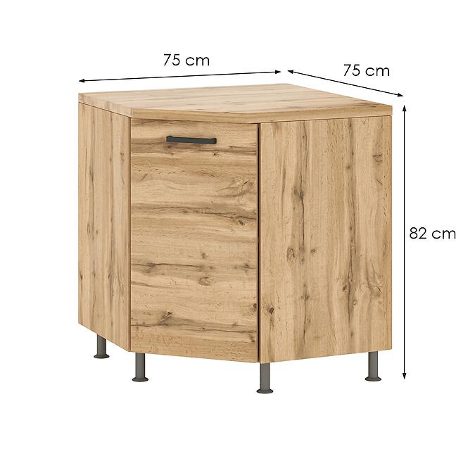 Sarok konyhaszekrény Sofia DN 75x75 1D,2