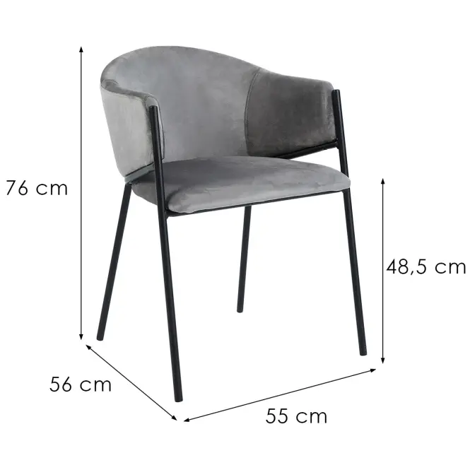 Szék Otto 80248b szürke/fekete