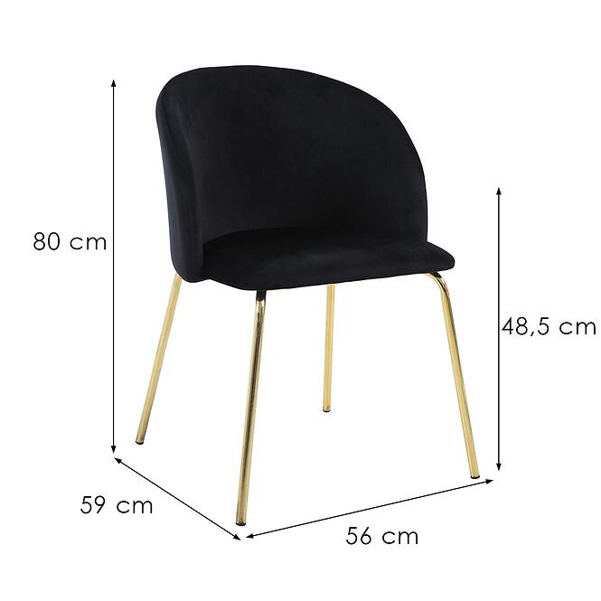 Szék Pure 80107k fekete/arany