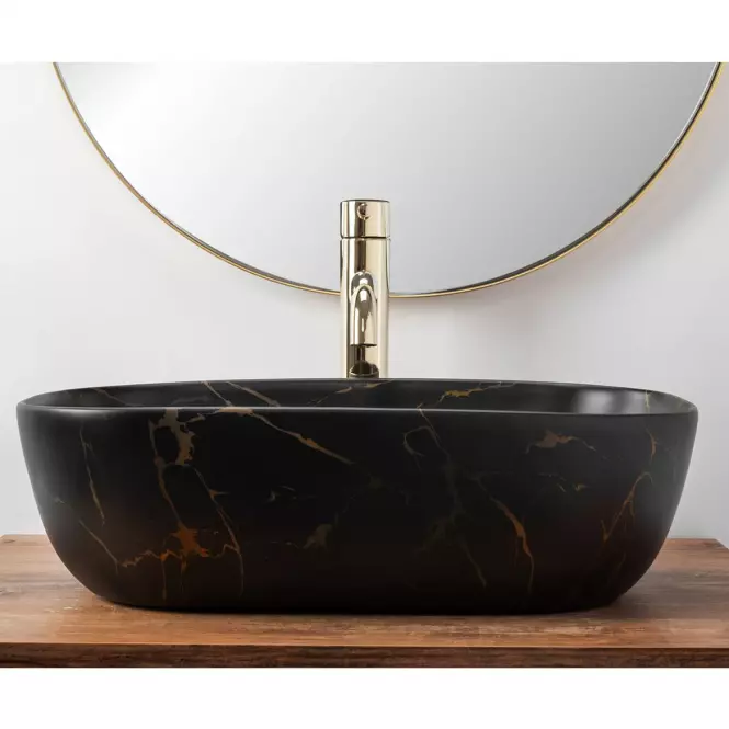 Mosdókagyló Belinda Black Marble Mat,5