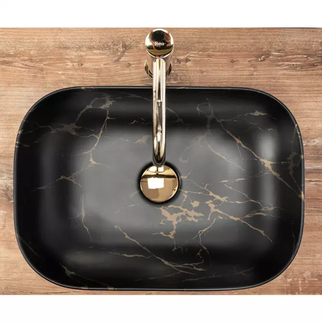 Mosdókagyló Belinda Black Marble Mat,6
