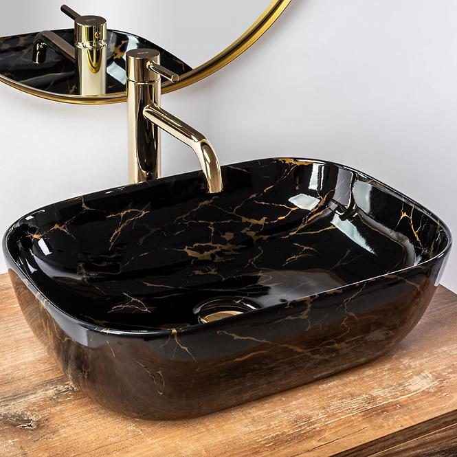 Mosdókagyló Belinda Black Marble Shiny,3