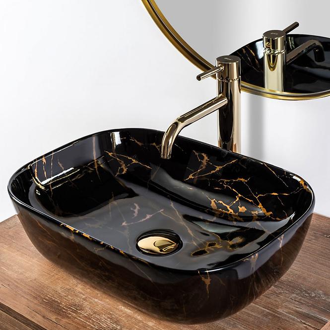 Mosdókagyló Belinda Black Marble Shiny,4