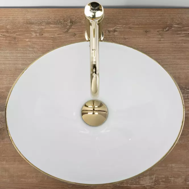 Mosdókagyló Sofia Gold Brush/White,6