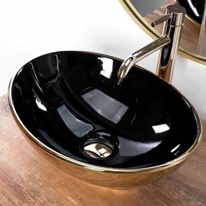 Mosdókagyló Sofia In Black/Gold,4