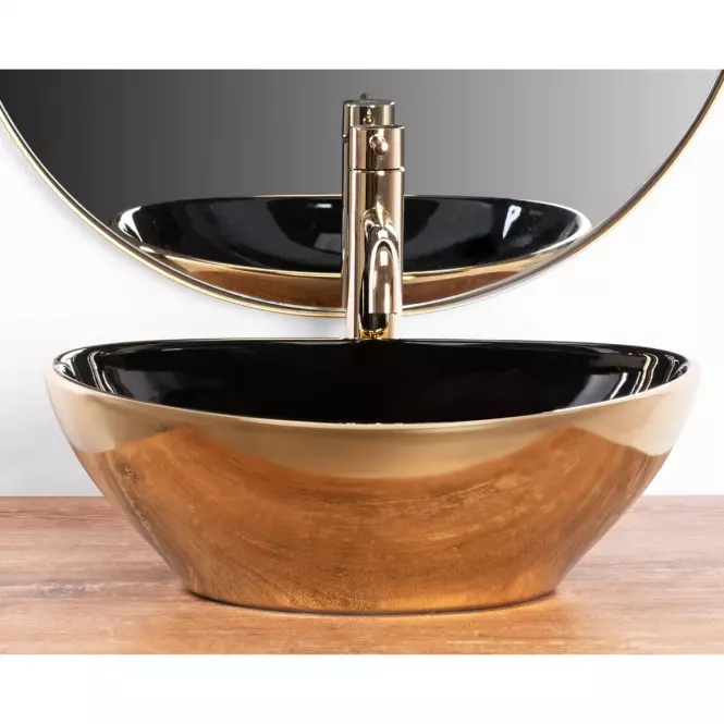 Mosdókagyló Sofia In Black/Gold,5
