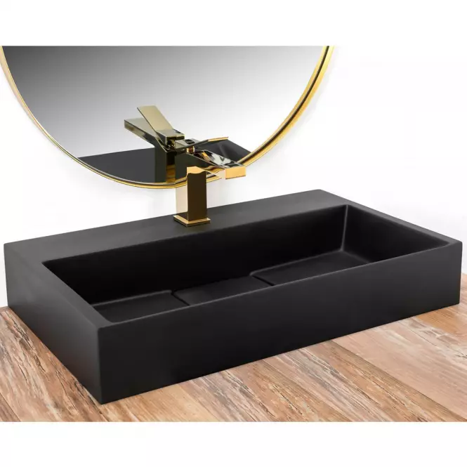 Mosdókagyló a falra Goya Black Mat 60 konglomerátum
