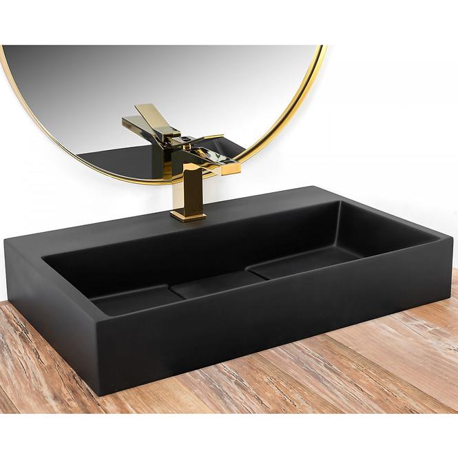 Mosdókagyló a falra Goya Black Mat 60 konglomerátum