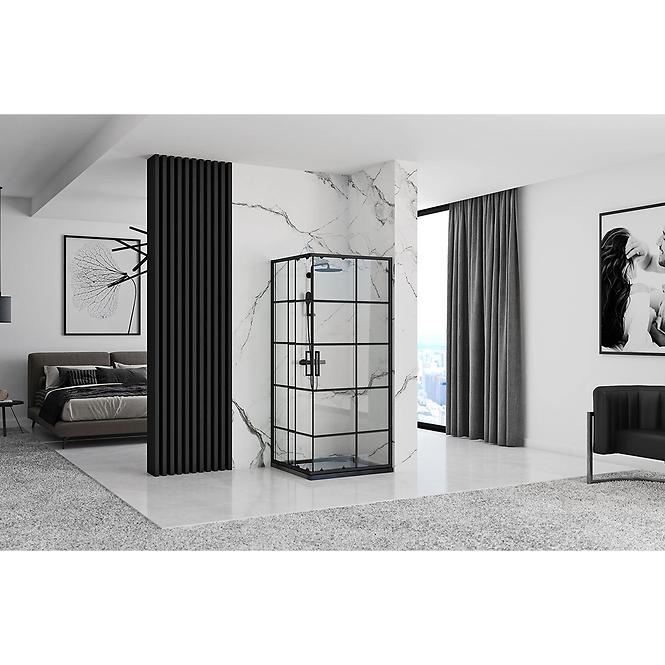 Zuhanykabin Concept black 80x80x190