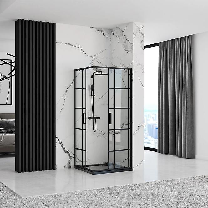 Zuhanykabin Concept black 80x80x190