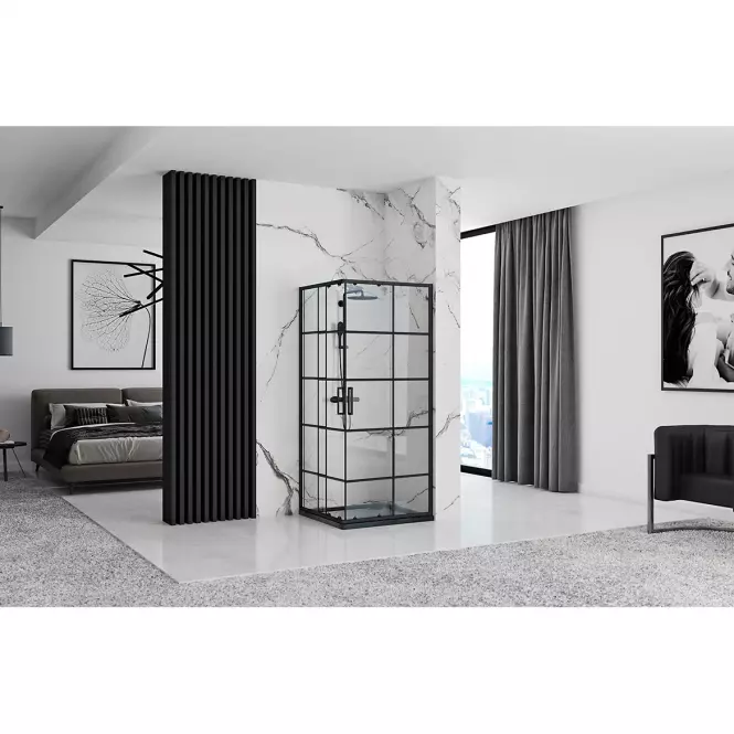 Zuhanykabin Concept black 90x90x190
