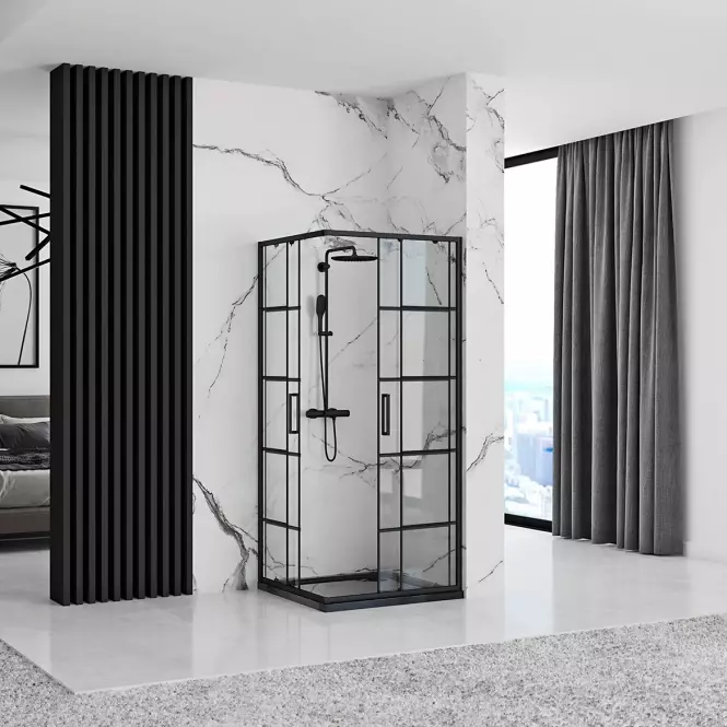 Zuhanykabin Concept black 90x90x190
