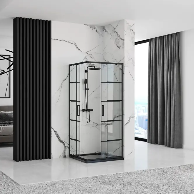 Zuhanykabin Concept black 90x90x190,4