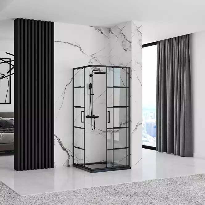 Zuhanykabin Concept black 100x80x190