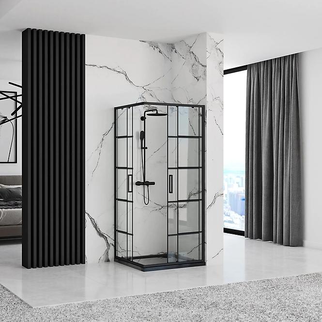 Zuhanykabin Concept black 100x80x190