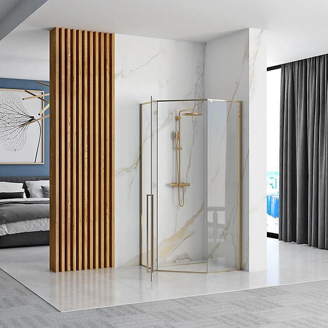 Zuhanykabin Diamond gold 90x90x195