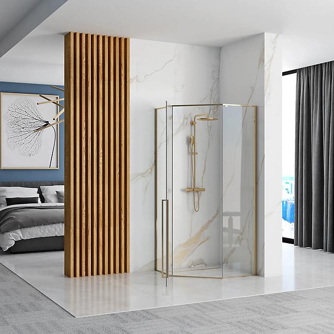 Zuhanykabin Diamond gold 80x80x195