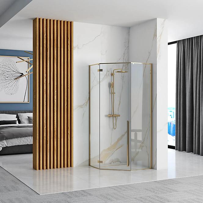 Zuhanykabin Diamond gold 80x80x195