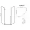 Zuhanykabin Diamond gold 80x80x195,6