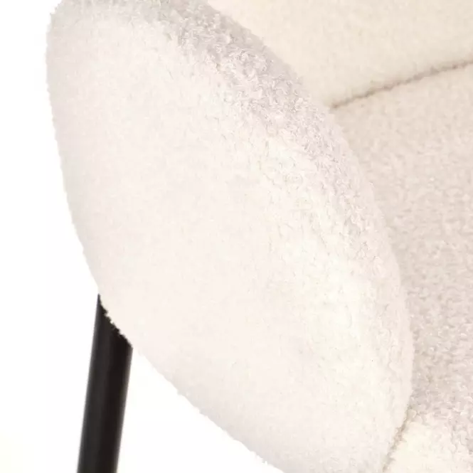 Szék K477 szövet boucle/fém krém 58x58x89