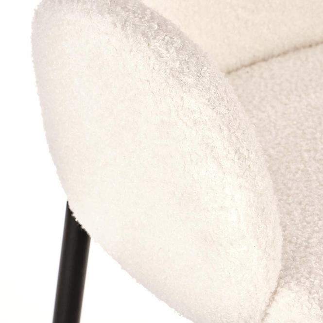 Szék K477 szövet boucle/fém krém 58x58x89