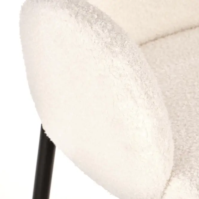 Szék K477 szövet boucle/fém krém 58x58x89,11