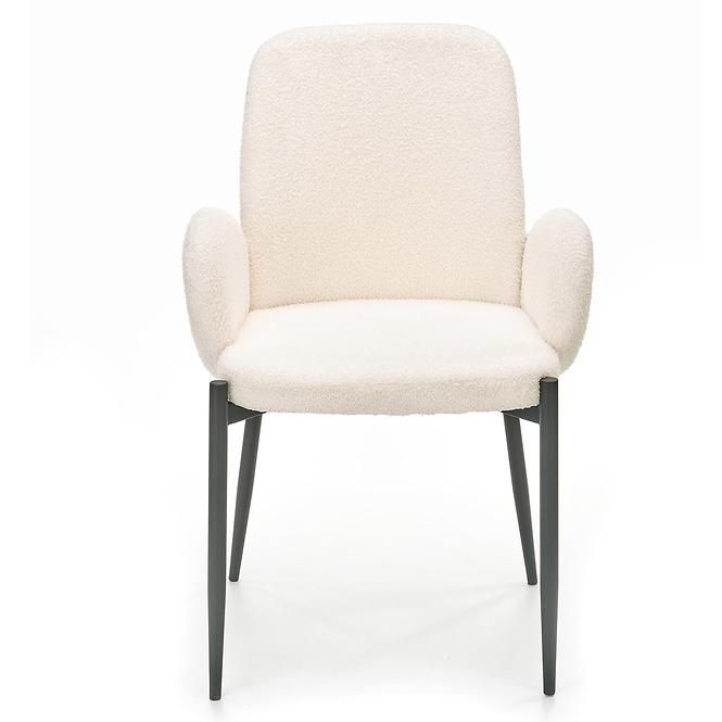 Szék K477 szövet boucle/fém krém 58x58x89