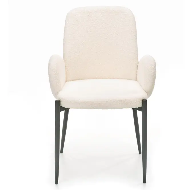 Szék K477 szövet boucle/fém krém 58x58x89,2