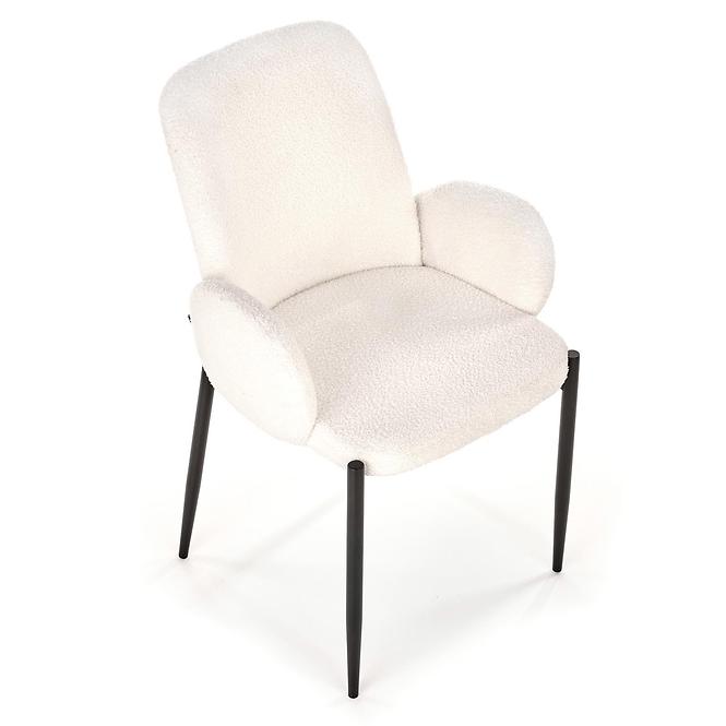 Szék K477 szövet boucle/fém krém 58x58x89