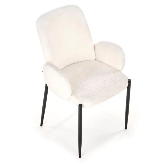 Szék K477 szövet boucle/fém krém 58x58x89,3