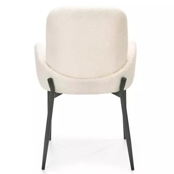 Szék K477 szövet boucle/fém krém 58x58x89