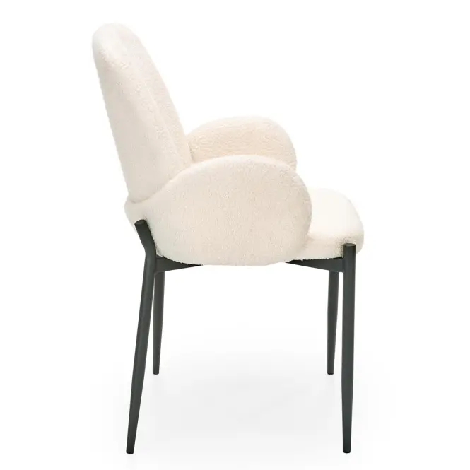 Szék K477 szövet boucle/fém krém 58x58x89,5