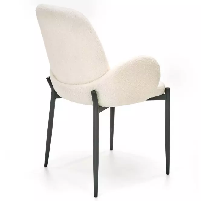 Szék K477 szövet boucle/fém krém 58x58x89