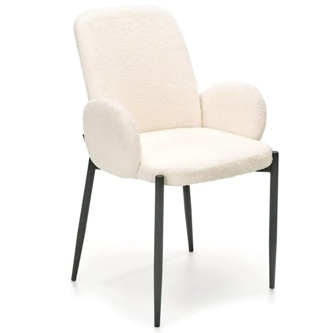 Szék K477 szövet boucle/fém krém 58x58x89,7