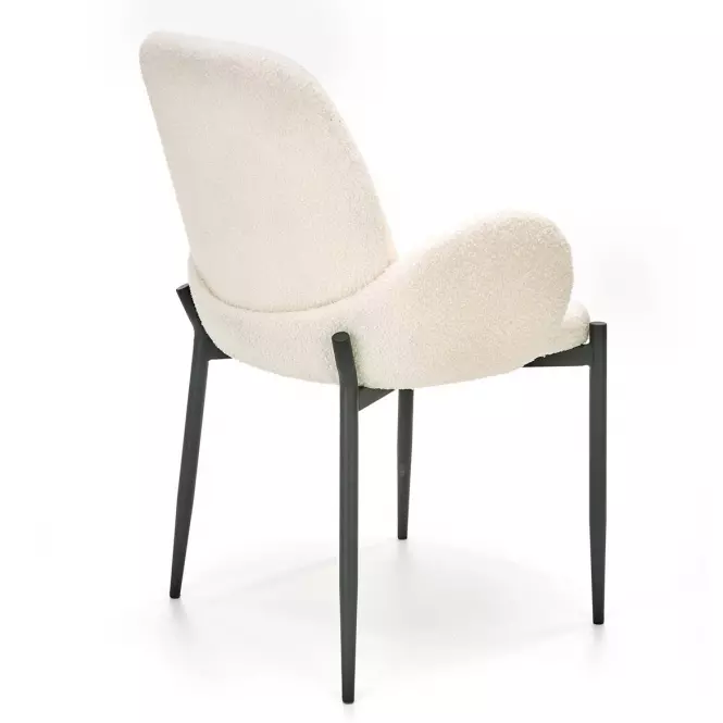 Szék K477 szövet boucle/fém krém 58x58x89