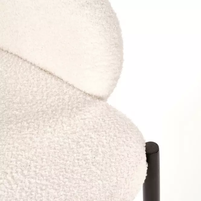 Szék K477 szövet boucle/fém krém 58x58x89
