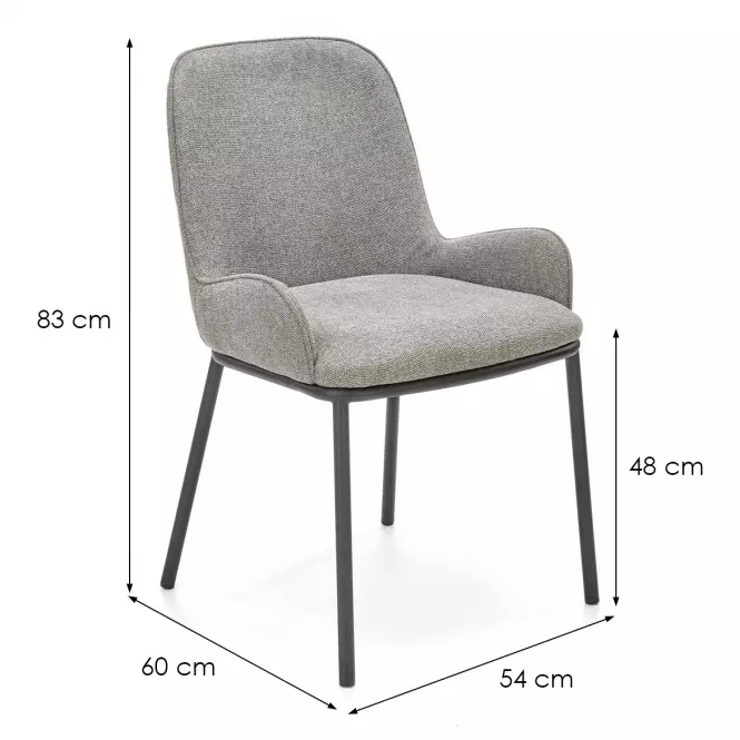 Szék K481 szövet/fém hamu 54x60x83,10