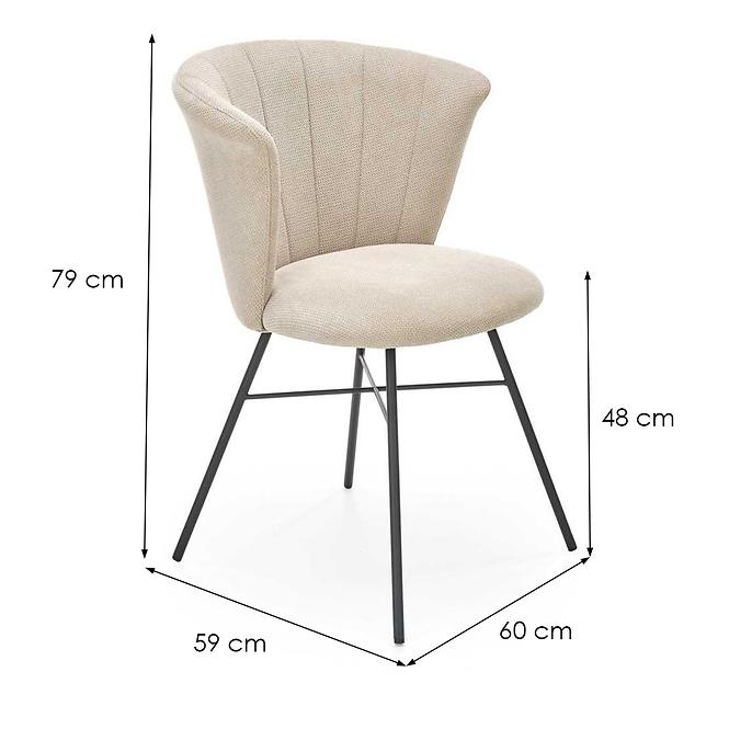 Szék K459 szövet/fém bézs 60x59x79