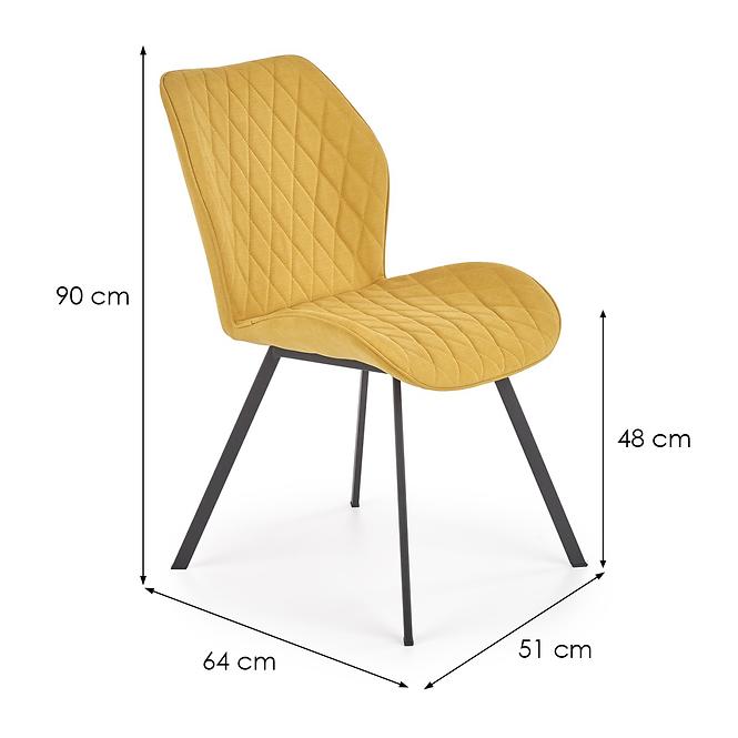 Szék K360 szövet/fém mustár51x64x90