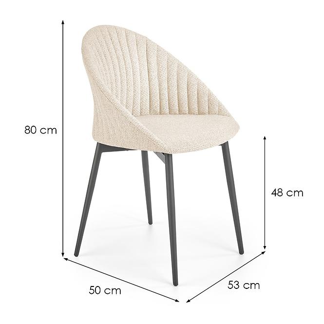 Szék K357 szövet/fém bézs 53x50x80