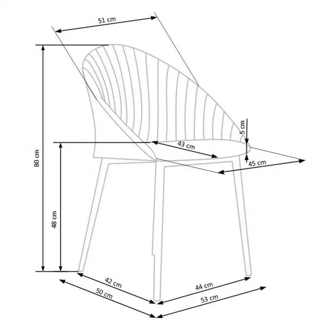 Szék K357 szövet/fém bézs 53x50x80